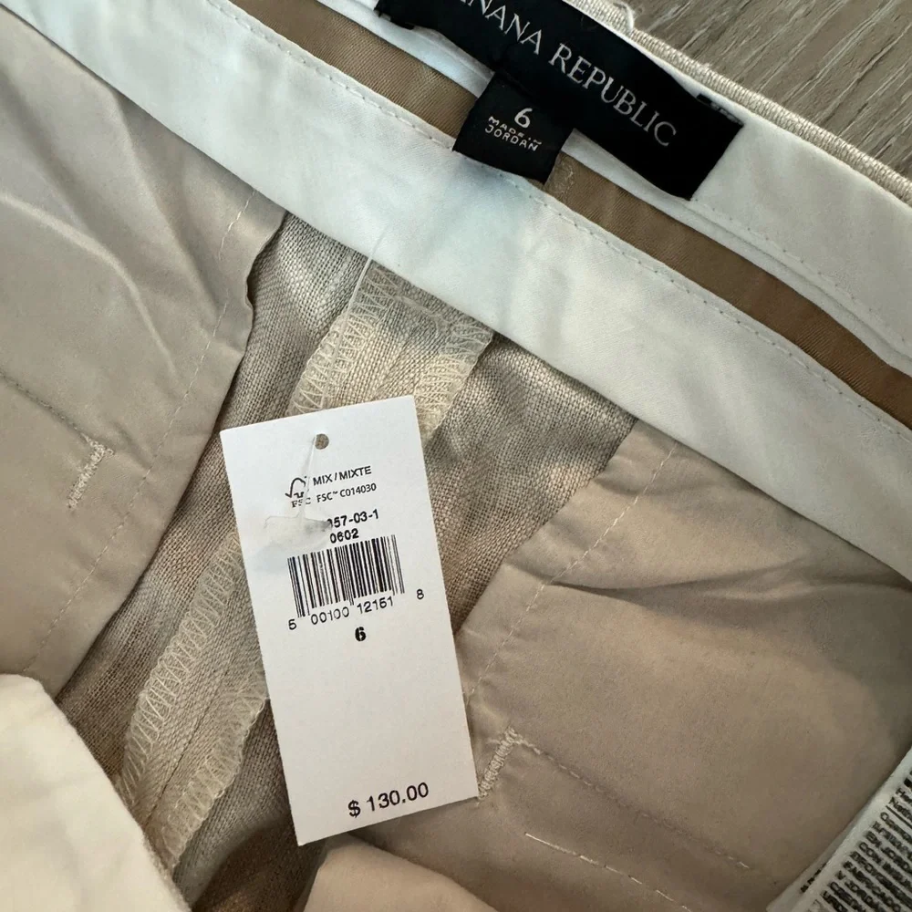 Banana Republic NWT PALMA STRAIGHT-LEG LINEN PANT Size 6